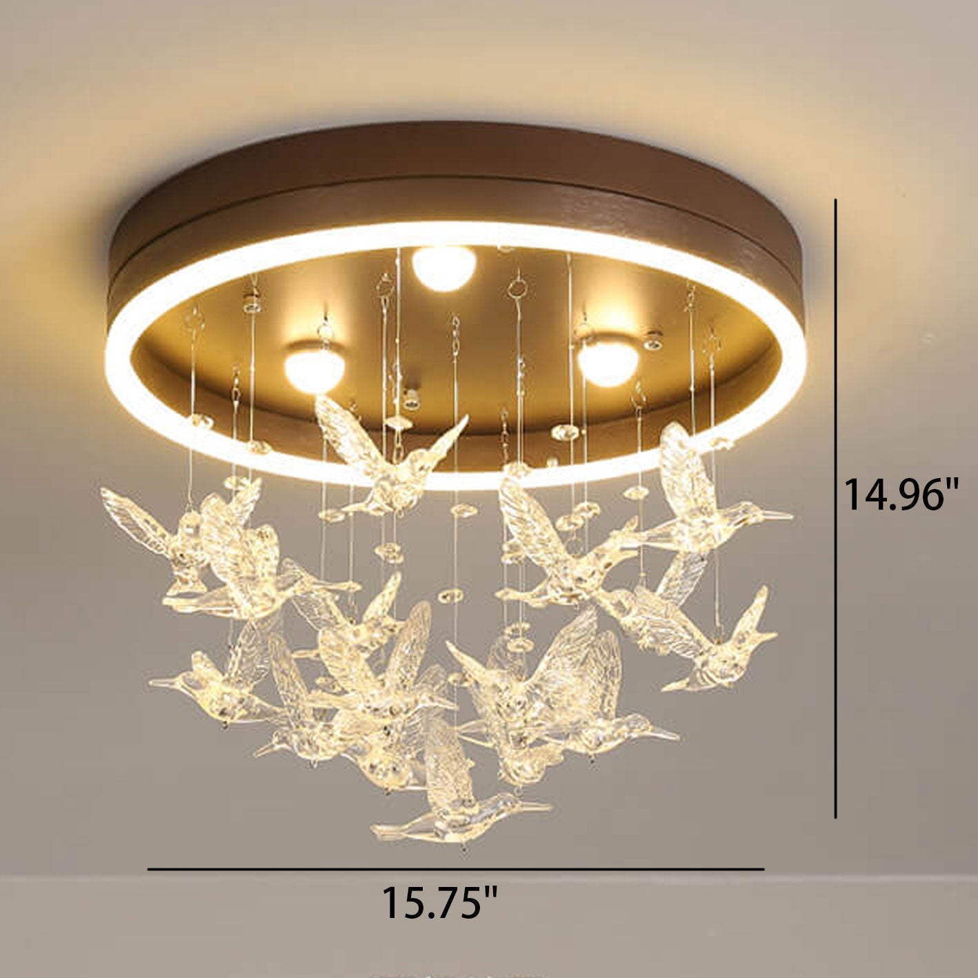 Modern Cartoon Round Bird LED Flush Mount Ceiling Light