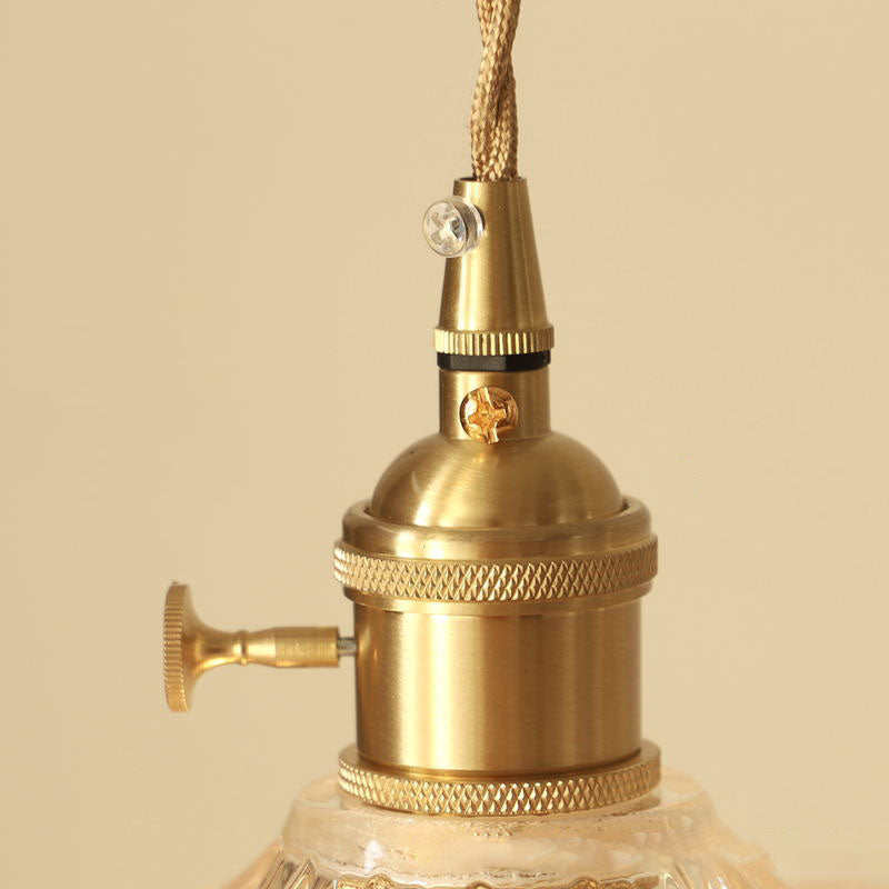 Nordic Minimalist Vintage Clear Brass Pendant Light 1-Light Fixture
