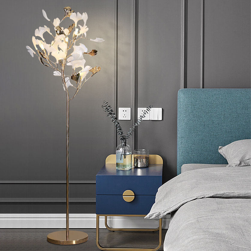 Nordic Ginkgo Leaf Floor Lamp - 5-Light Acrylic Iron Design