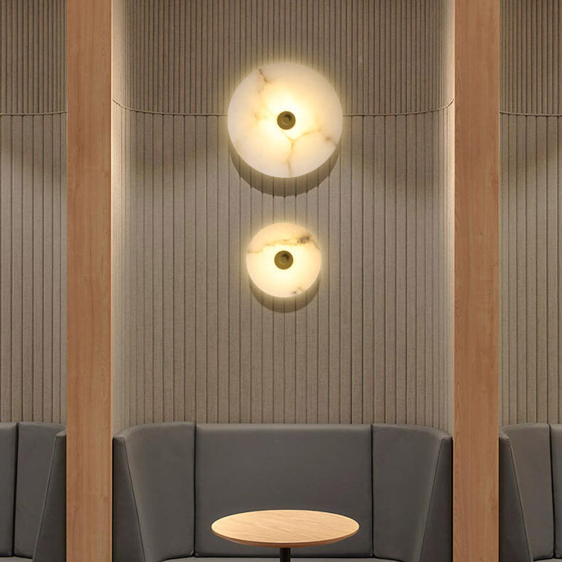 Contemporary Luxury Marble Iron LED Wall Sconce for Living Room & Bedroom