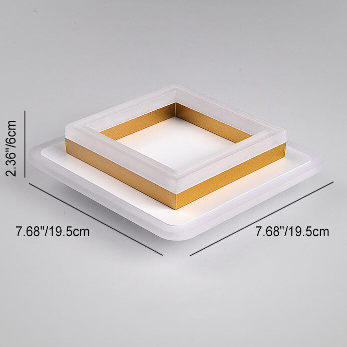 Nordic Simple Acrylic LED Flush Mount Ceiling Light - Square Circle Iron Design
