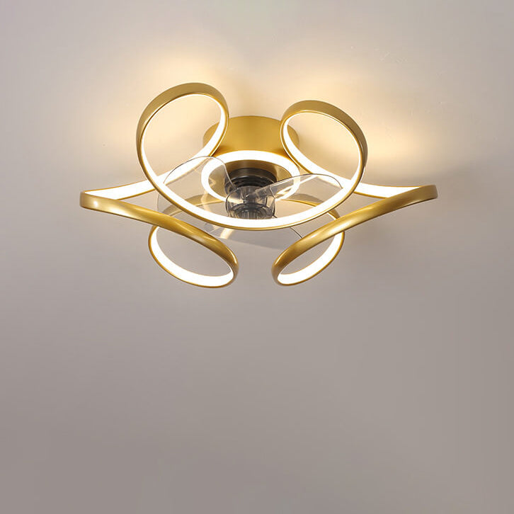 Simple Creative LED Flush Mount Fan Light - Modern Ceiling Fixture, Energy Efficient, Stylish Design, Home Lighting Solution