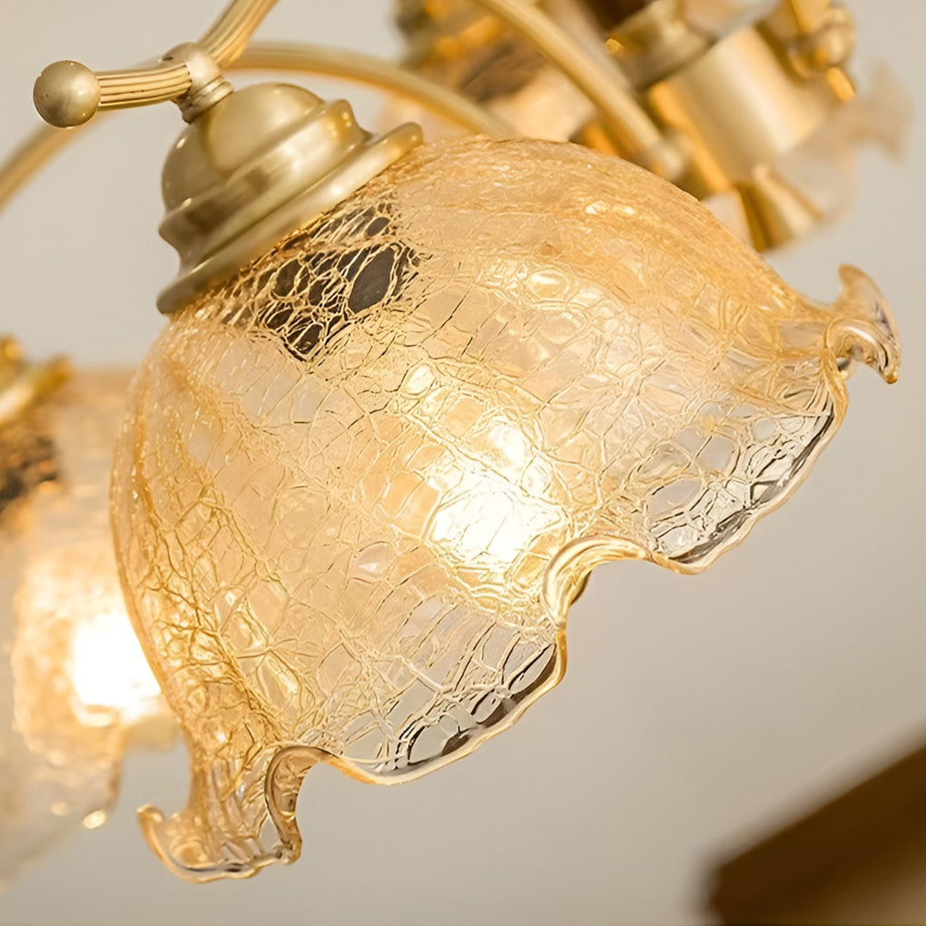 3 Light Cracked Glass Retro Pendant Chandelier Ceiling Lamp