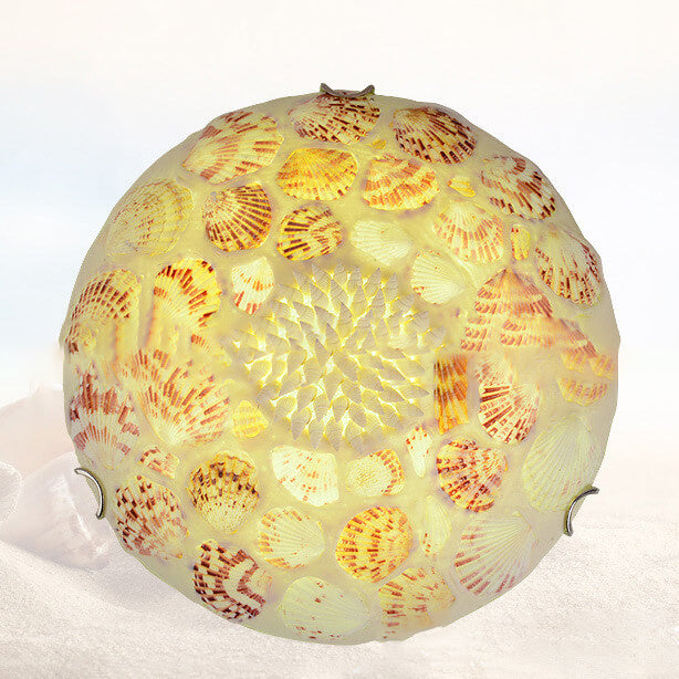 Mediterranean Shell Art LED Flush Mount Ceiling Light