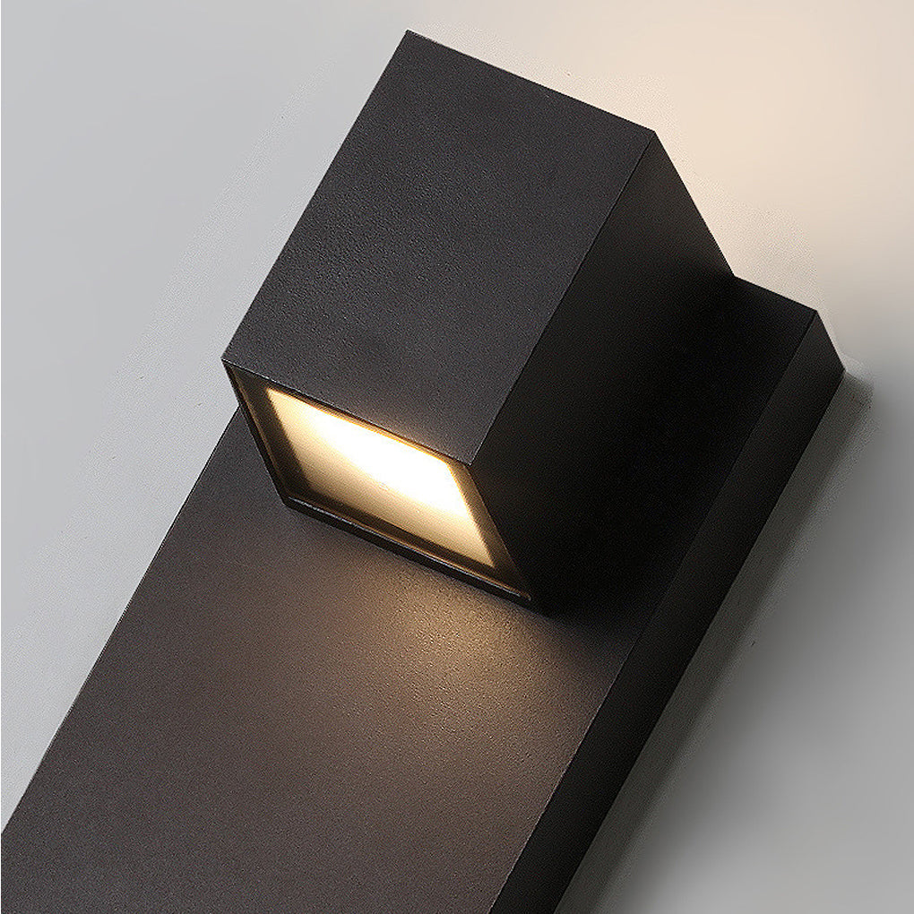 Square Waterproof LED Up and Down Wall Sconce - Modern Outdoor Lighting