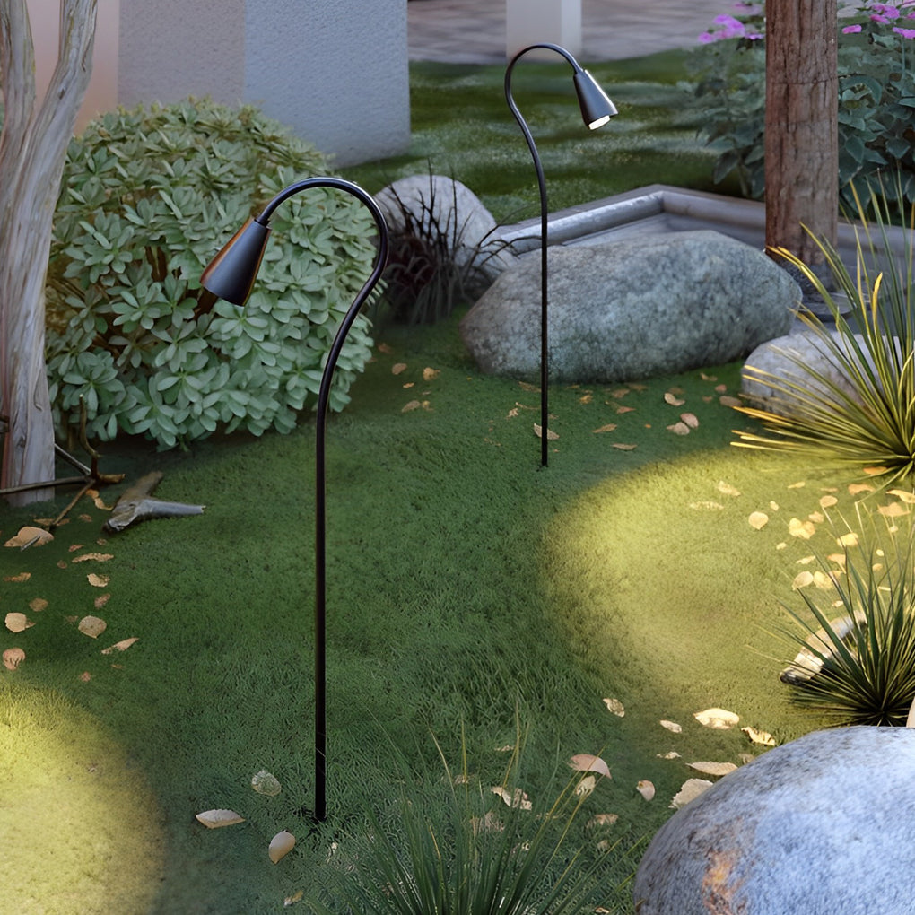 Arched Gooseneck Pathway Lights Waterproof LED COB Outdoor Lighting for Gardens and Walkways