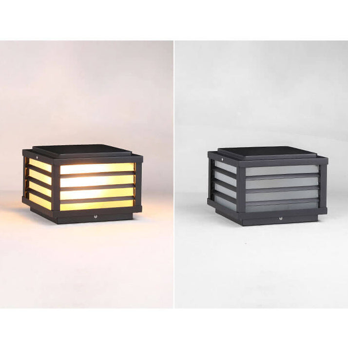 Modern Minimalist Solar LED Aluminum Post Light for Garden - Waterproof Landscape Lighting