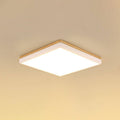 Modern Minimalist Solid Wood LED Flush Mount Light for Living Room