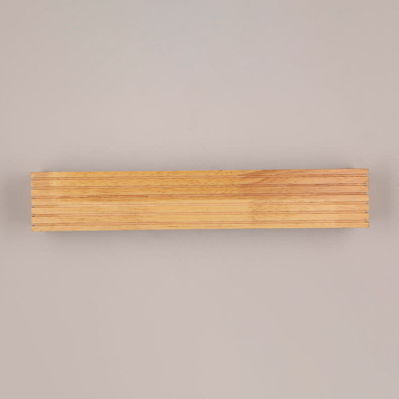 Modern Solid Wood LED Mirror Wall Sconce - Rectangular Linear Light