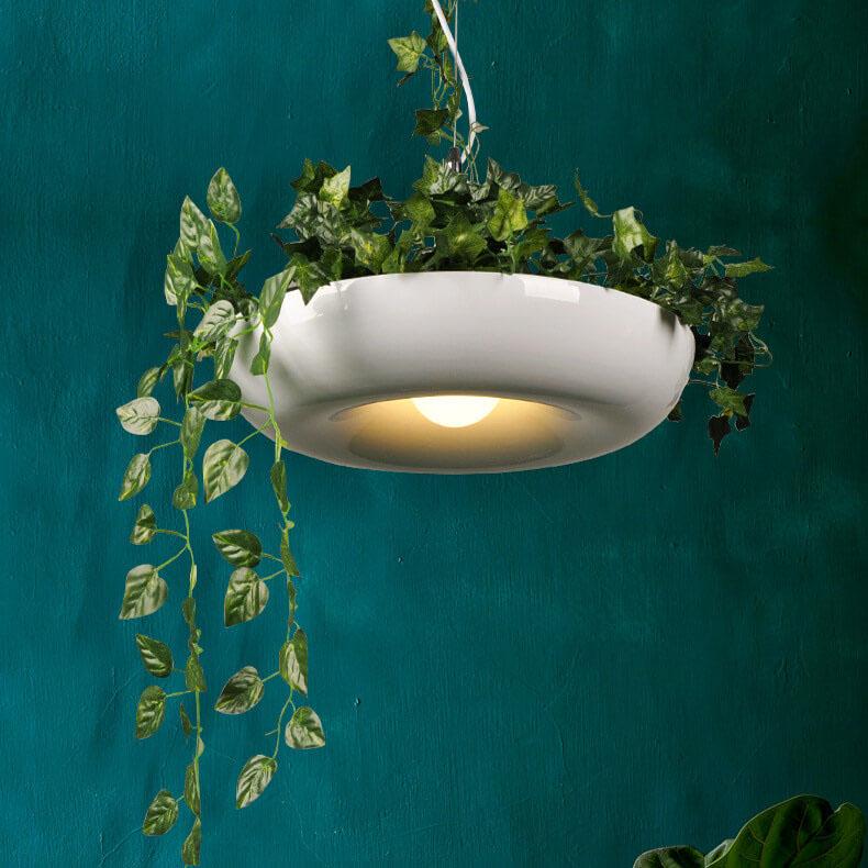 Modern Circle Plant 1-Light Pendant - Refreshing Indoor Lighting Fixture