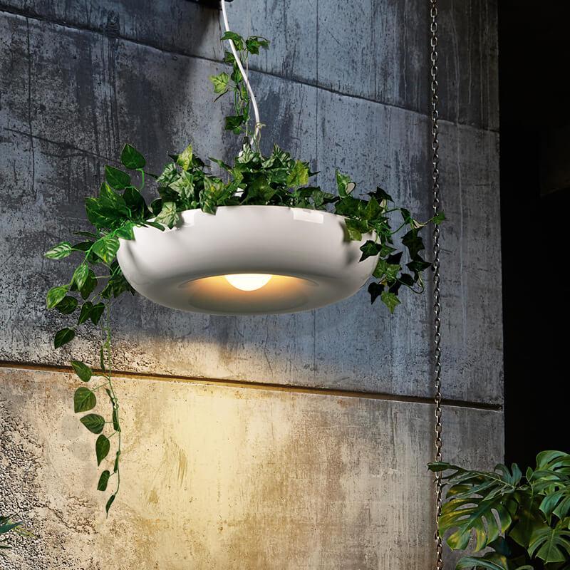 Modern Circle Plant 1-Light Pendant - Refreshing Indoor Lighting Fixture