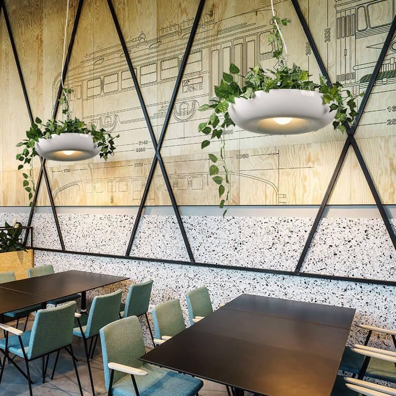 Modern Circle Plant 1-Light Pendant - Refreshing Indoor Lighting Fixture