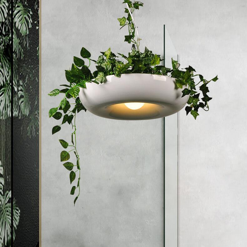Modern Circle Plant 1-Light Pendant - Refreshing Indoor Lighting Fixture