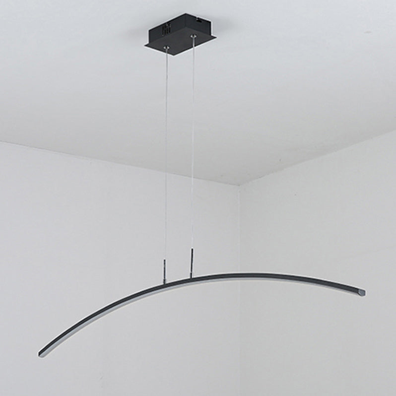 Nordic Minimalist Arch Linear LED Chandelier, Modern Pendant Light, Sleek Design for Dining Room, Energy-Efficient Lighting, Contemporary Home Decor