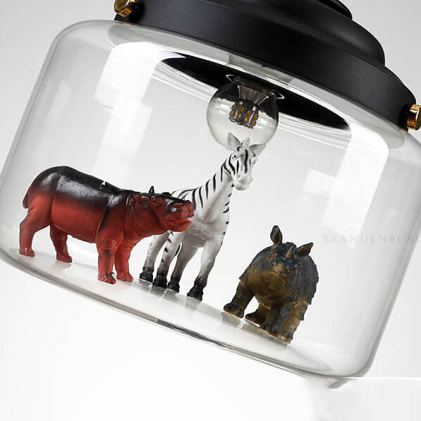 Cartoon Animal Glass 1-Light Little Zoo Pendant Lights for Kids Room Decor, Nursery Lighting, Playroom Ceiling Fixture, Cute Animal Design, Adorable Pendant Light for Children’s Room, Colorful Zoo-Themed Lighting Accessory