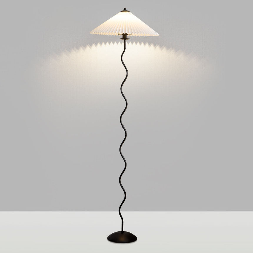 Vintage Fabric Pleated Shade Floor Lamp - 1-Light Standing Light

Illuminate your space with this vintage-inspired standing floor lamp. Featuring a pleated fabric shade, this lamp adds a touch of elegance to any room. Perfect for your living room, bedroom