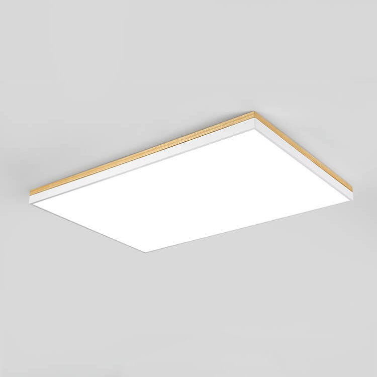 Modern Minimalist Solid Wood LED Flush Mount Light for Living Room