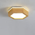 Modern Wooden Hexagonal LED Ceiling Light - Flush Mount Design