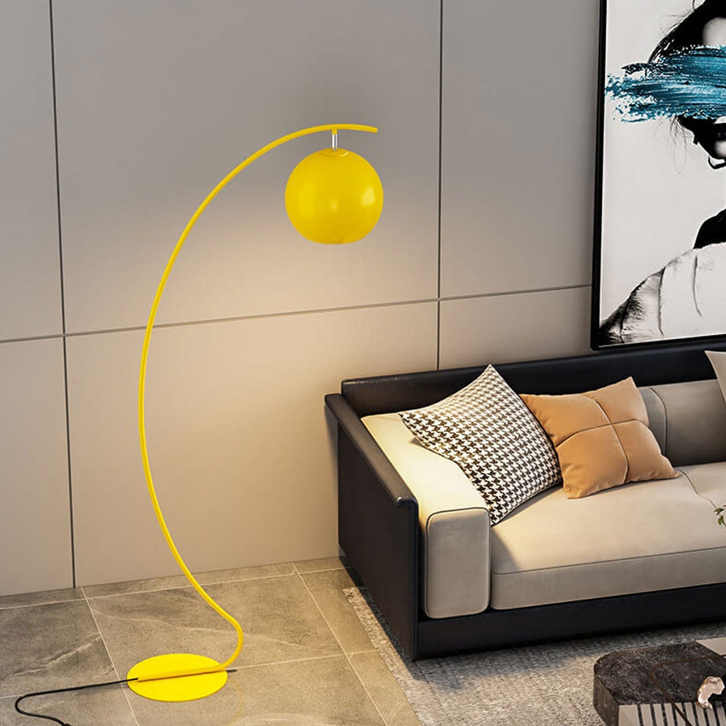 Nordic Minimalist Curved Line Floor Lamp - 1-Light Dome Design