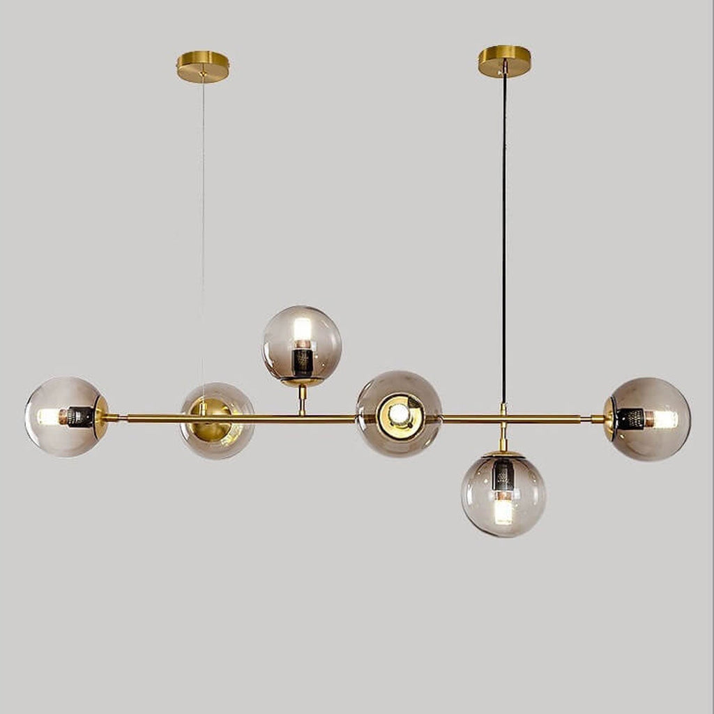 Modern Minimalist Round Globe 6-Light Chandelier - Glass Island Light Fixture