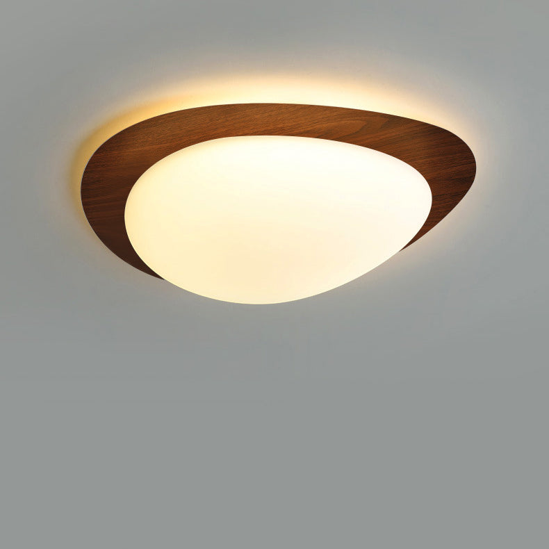 Contemporary Scandinavian Pebble Shape LED Flush Mount Ceiling Light for Bedroom