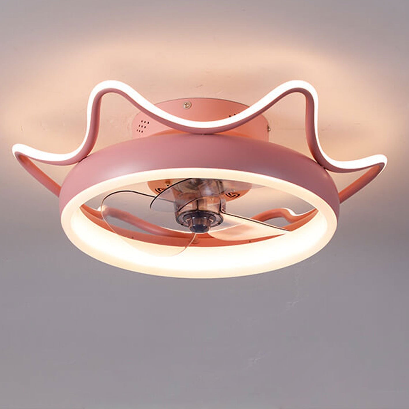 Nordic Light Luxury Round Wrought Iron LED Ceiling Fan Light