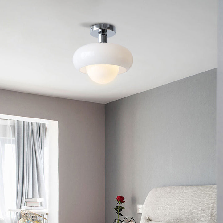 Modern Glass Egg Tart Flush Mount Light Fixture - Stylish Ceiling Lighting for Home Decor

This sleek and contemporary glass egg tart flush mount light is designed to enhance your living space. Perfect for kitchens, dining areas, or any modern home, its u