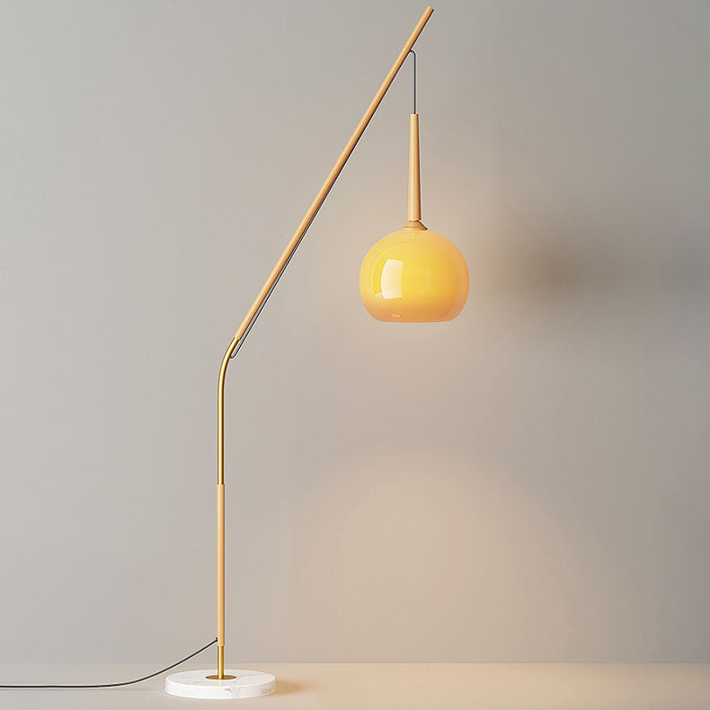 Vintage Orb Iron Glass Floor Lamp for Bedroom - Traditional 1-Light Design