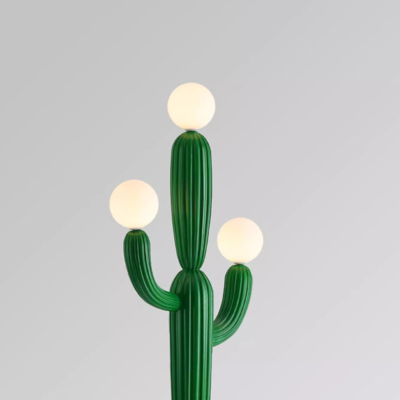 Contemporary Cactus Resin Glass 3-Light Floor Lamp for Living Room