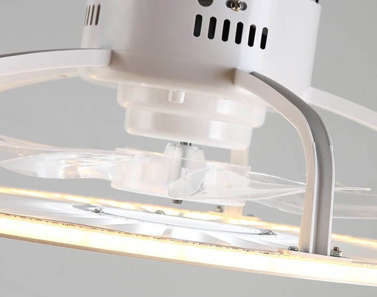 Slim Round LED Ceiling Fan Light - Modern ABS Flush Mount Design