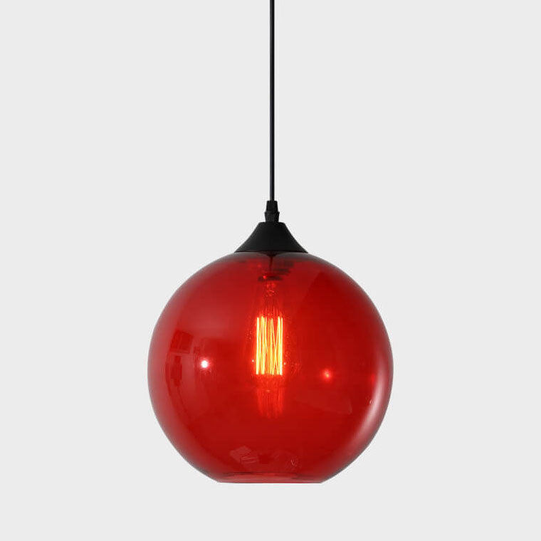 Modern Minimalist Stained Glass Iron 1-Light Pendant for Living Room