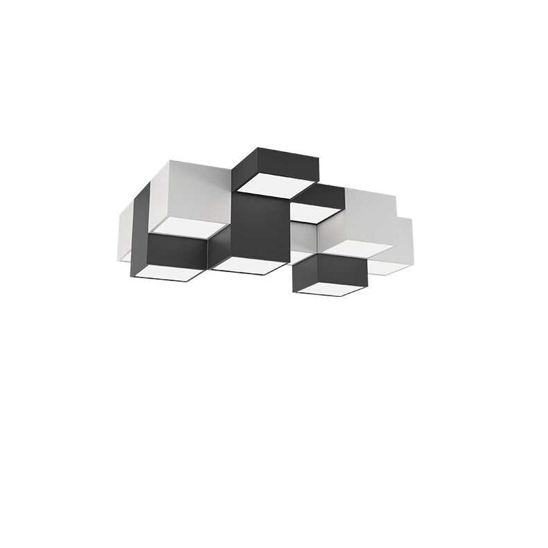 Modern Minimalist Cube LED Flush Mount Ceiling Light for Living Room