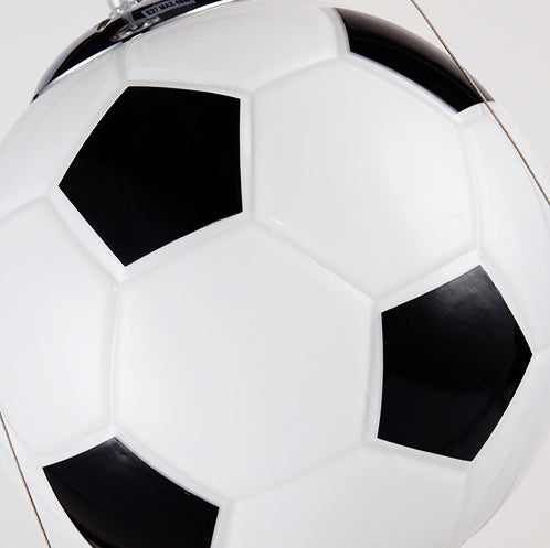 Contemporary Creative Kids Cartoon Soccer Glass Aluminum 1-Light Kids Pendant Light for Bedroom Hanging Fixture Decorative Playroom Ceiling Light Fixture Soccer Theme Kids Room Lighting