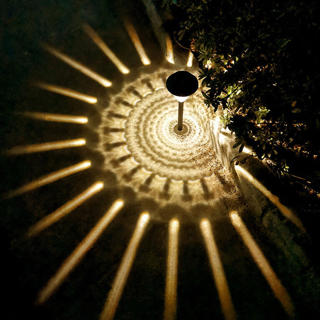 Solar Waterproof Circular Divergent LED Garden Light - Outdoor Decorative Lighting