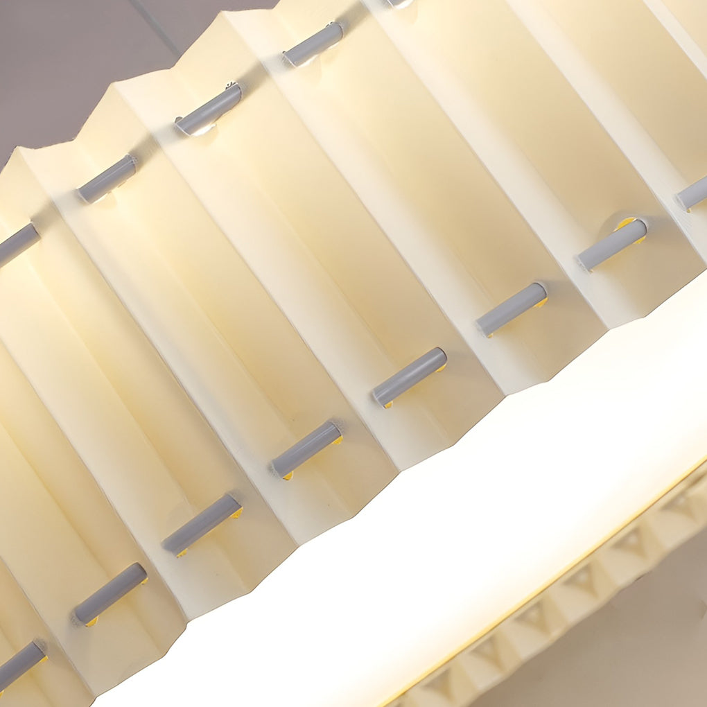 Circular Pleated 3-Step Dimming LED Nordic Ceiling Chandelier
