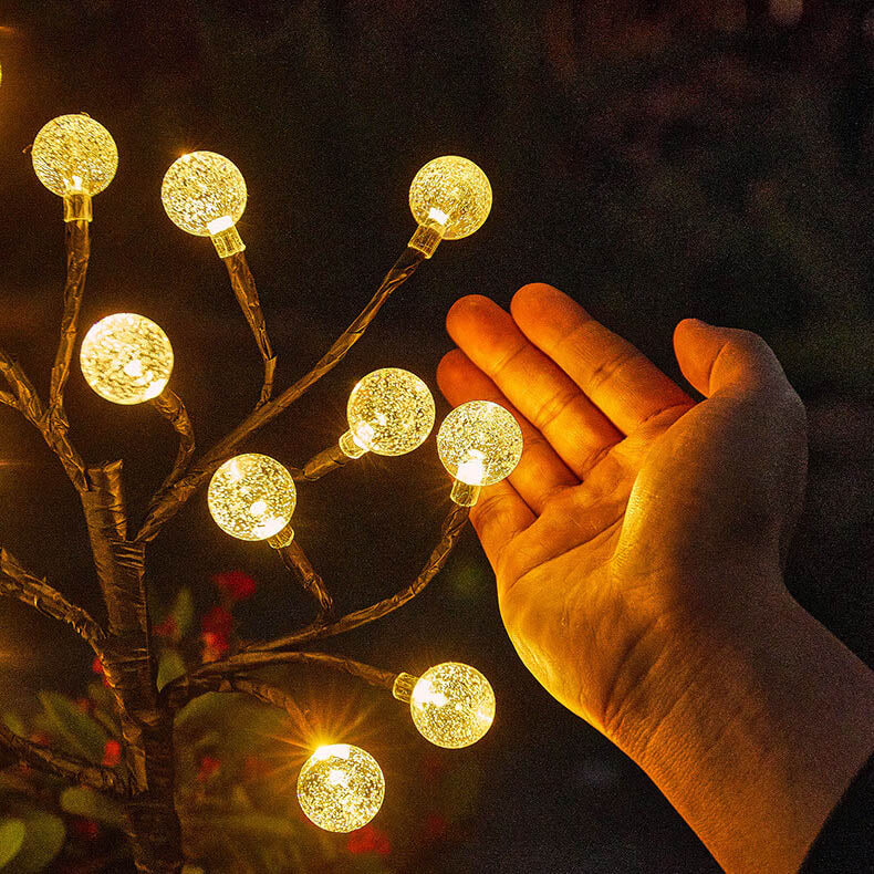 Solar Modern ABS Crystal Branch Outdoor LED Light - Decorative Ground Plug Design
