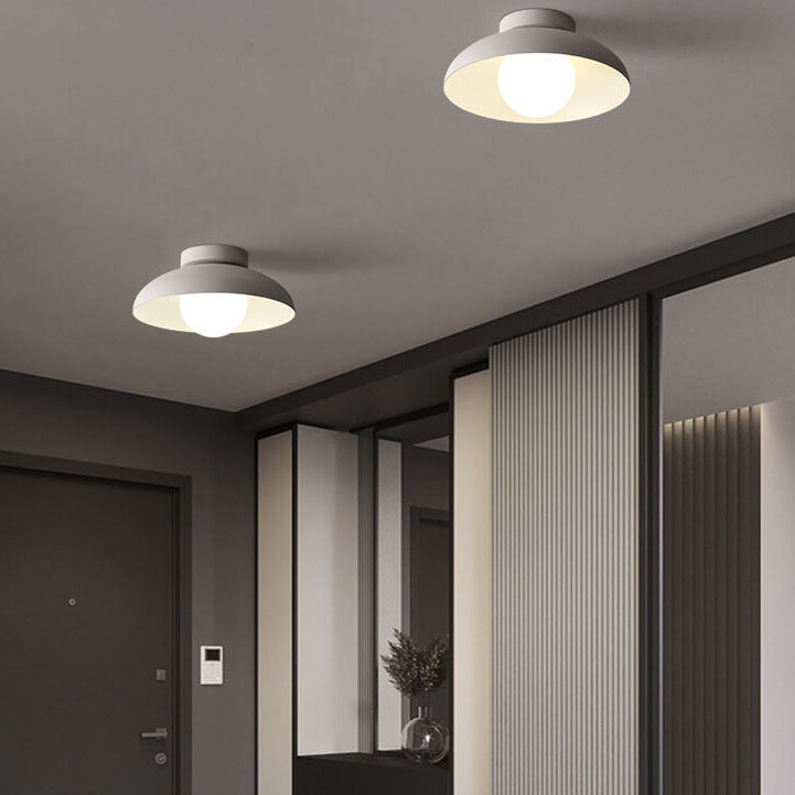 Contemporary Nordic Wabi-Sabi Iron Glass Semi-Flush Mount Light