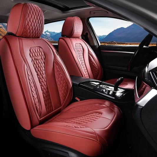 Premium Wine Red Elite Edition Car Seat Covers - Stylish & Durable Design