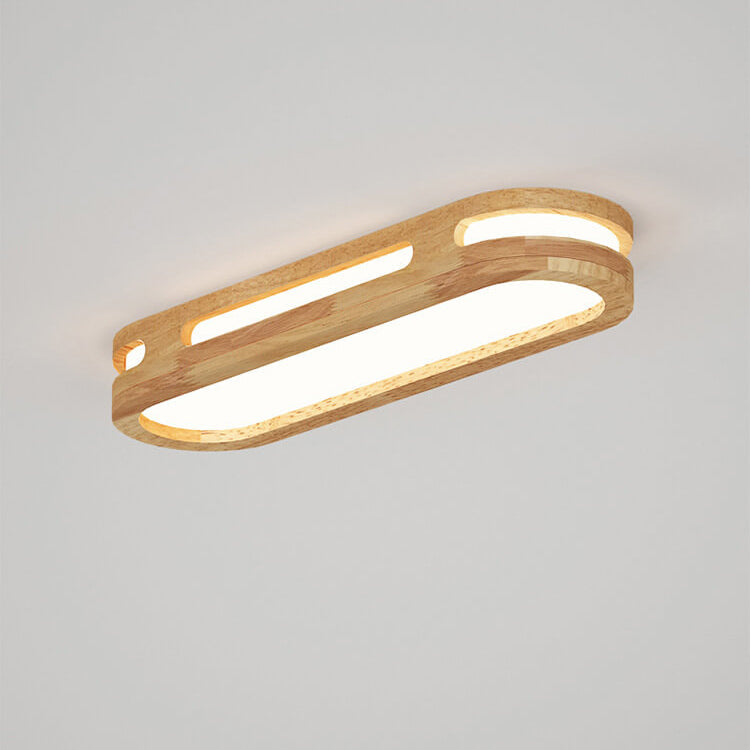 Nordic Minimalist Solid Wood Acrylic LED Flush Mount Ceiling Light