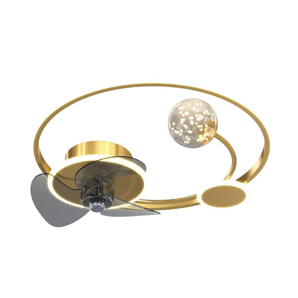 Modern Circle LED Flush Mount Ceiling Fan Light - Stylish, Energy-Efficient Ceiling Fixture for Home Decor