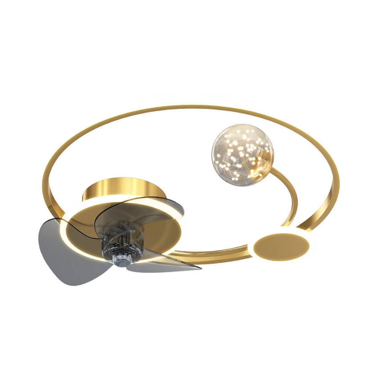 Modern Circle LED Flush Mount Ceiling Fan Light - Stylish, Energy-Efficient Ceiling Fixture for Home Decor
