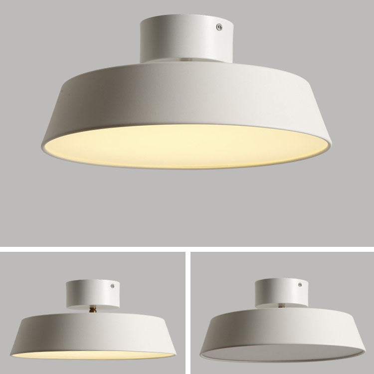 Contemporary Scandinavian Round Iron LED Flush Mount Ceiling Light