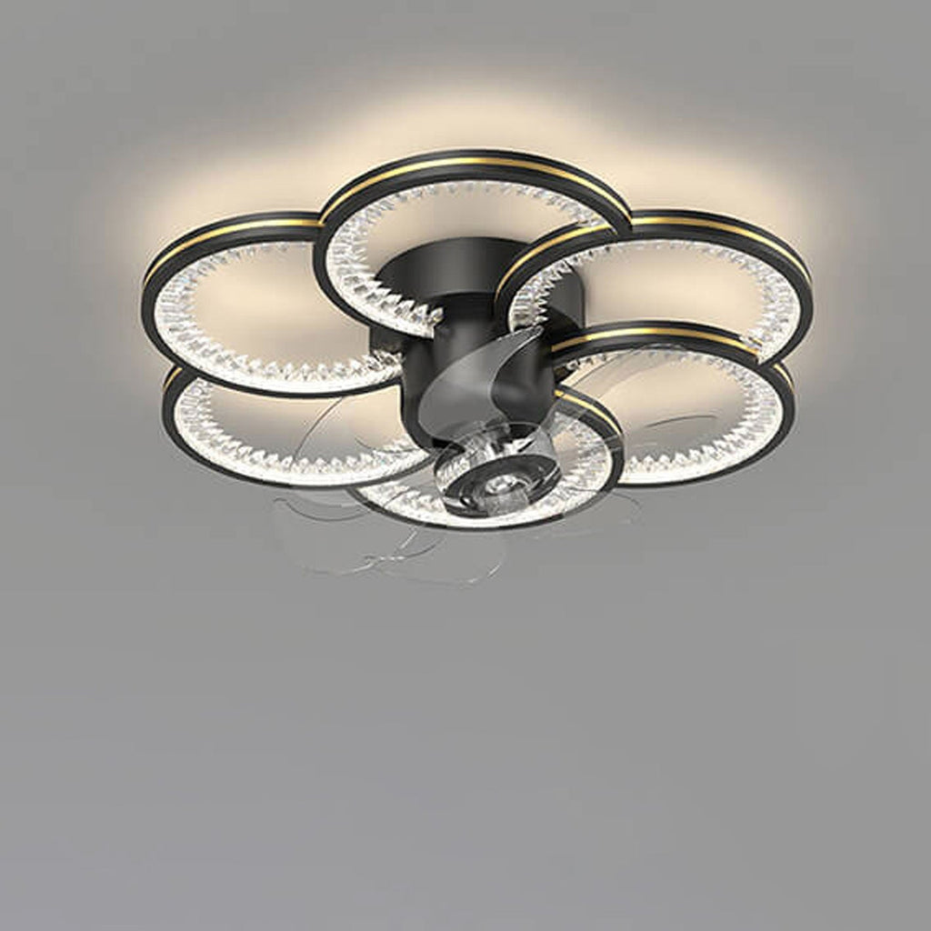Modern Luxury Flower Petal LED Ceiling Fan Light Fixture