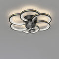 Modern Luxury Flower Petal LED Ceiling Fan Light Fixture