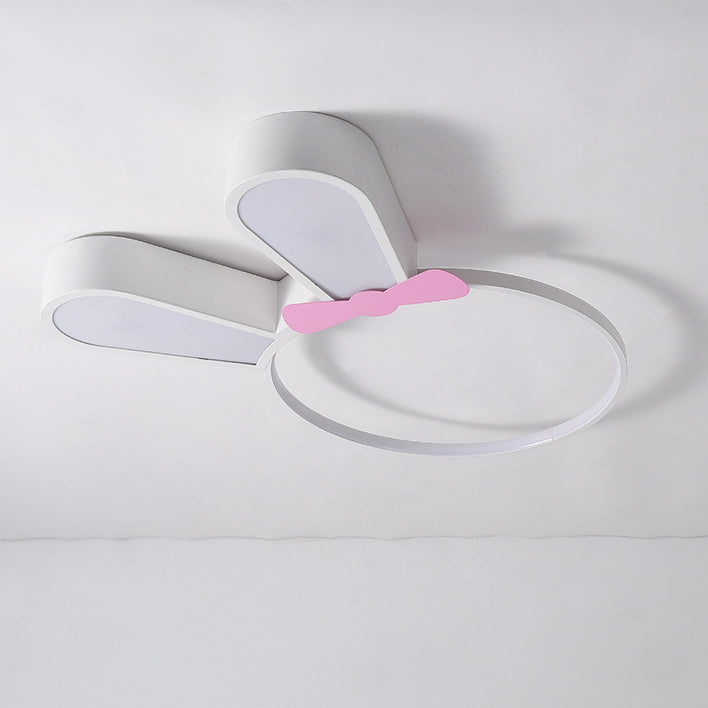 Contemporary Kids Rabbit LED Flush Mount Ceiling Light, Acrylic Bedroom Lighting Fixture, Cute Animal Decor for Children's Room, Modern Flushmount Lighting for Nursery, Playroom, Bedroom Decor, Adjustable Brightness Kids Light, Energy-Efficient Rabbit Lig