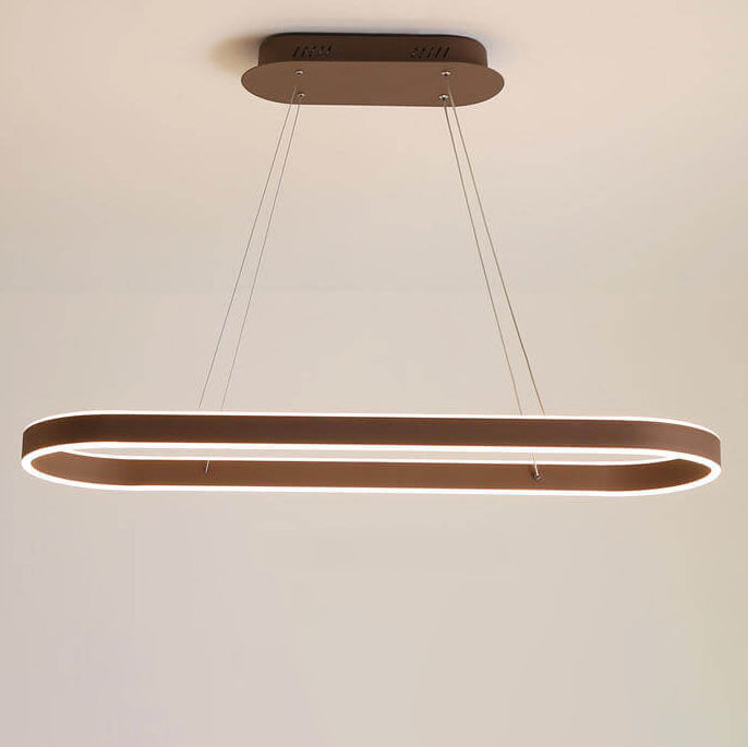 Modern Minimalist Oval Aluminum LED Chandelier - Light Luxury Lighting Fixture