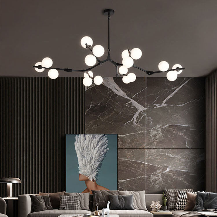 Modern Creative Magic Bean Branch Chandelier - 12/18/24 Light Glass Fixture, Elegant Design, Statement Lighting, Home Decor, Hanging Lamp, Unique Ceiling Fixture, Contemporary Style, Dining Room, Living Room, Bedroom Lighting