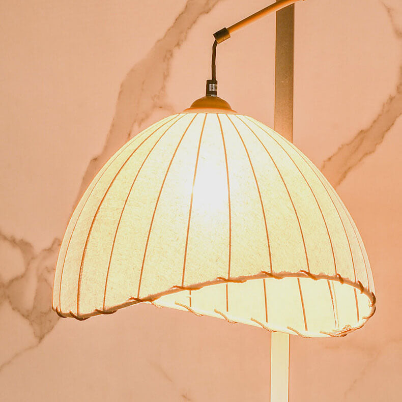 Vintage Fabric Marble Fishing Imitation Bamboo Floor Lamp with Light