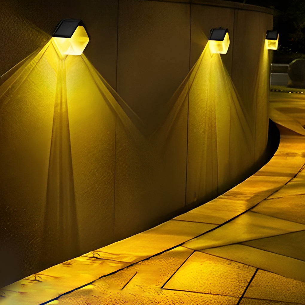 2Pcs Waterproof Solar LED Wall Washer Light - Multi-Color Outdoor Lighting