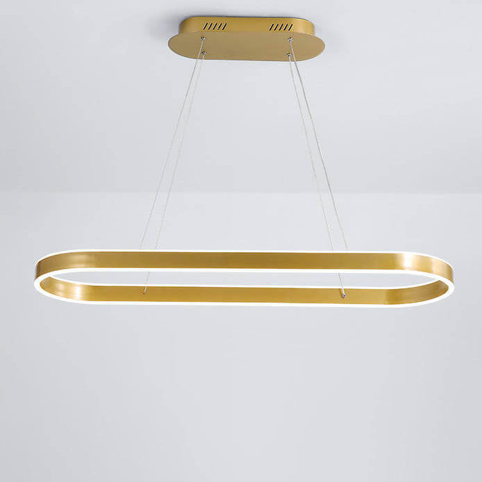 Modern Minimalist Oval Aluminum LED Chandelier - Light Luxury Lighting Fixture
